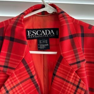 Authentic Escada red Plaid blazer. Size 40. Perfect condition. Margaretha Levy
